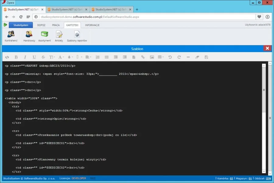 szablon source html