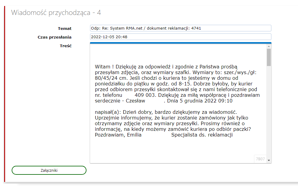 Dwustronna korespondencja mailowa