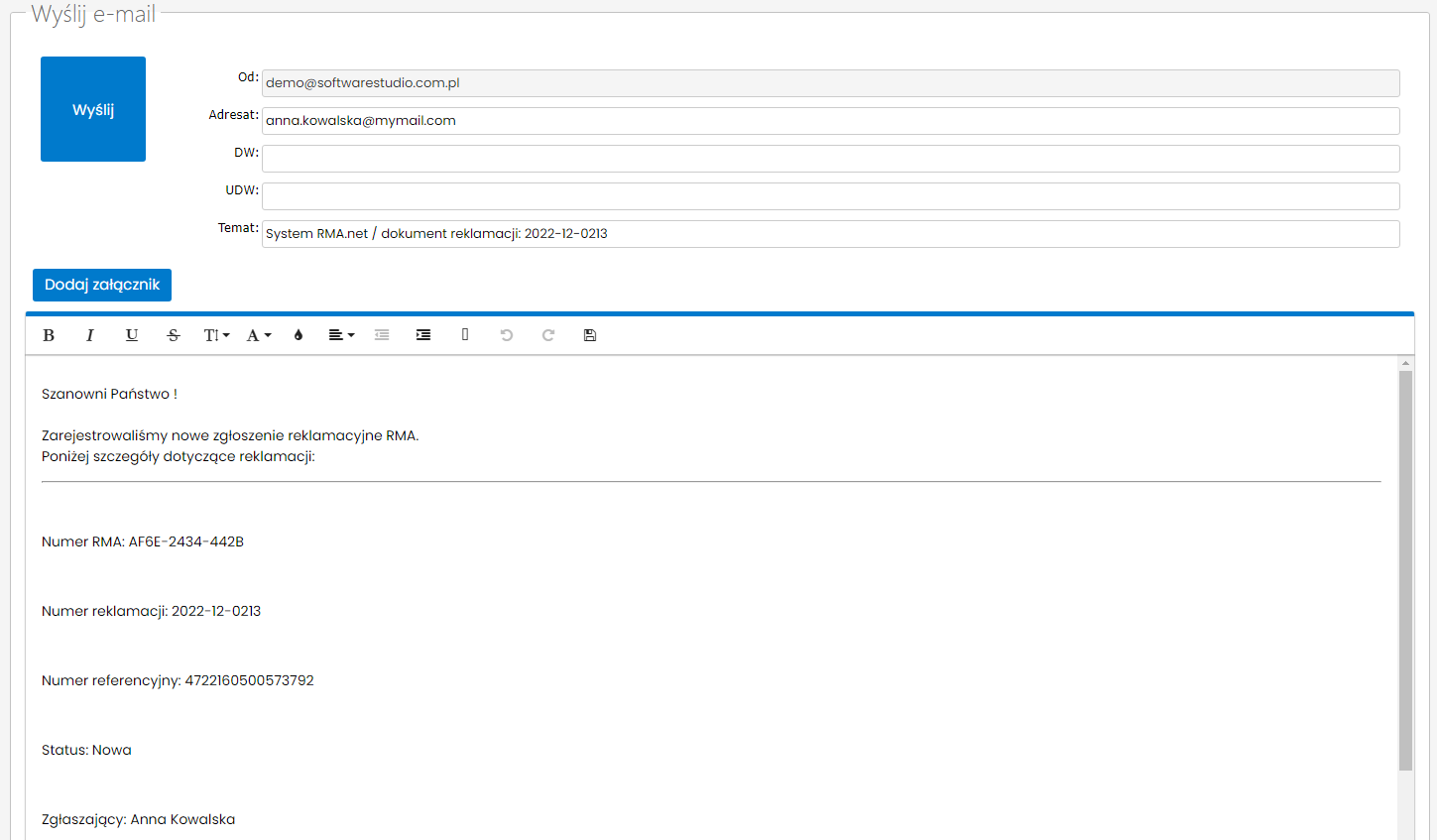 Dwustronna korespondencja mailowa